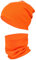 TupTam Mütze und Schal Kinder Set – Weiches Schal Mütze Set Kinder für Herbst und Winter, Farbe: Orange, Größe: 52-56