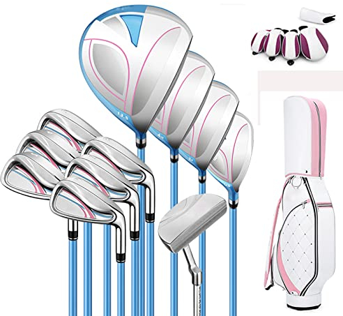 Golfschläger-Set, komplette Golfschläger für Damen, Golf-Lern-Trainingsset, Carbon-Legierung, 11 Schläger + 1 Balltasche, rechte Hand