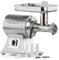 Mahlzeit Edelstahl Fleischwolf elektrisch | Silber | 650W - 150kg/h | Meat Grinder Faschiermaschine mit Wurstfüller Fleischcutter Elektro Hackmaschine Fleisch Wurstmaschine Fleischmaschine