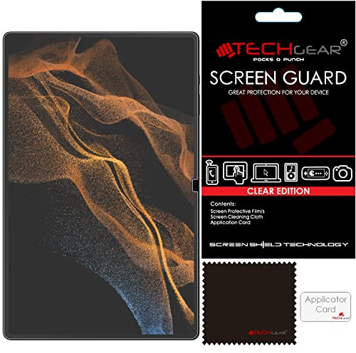 TECHGEAR 5-pack genomskinliga skärmskydd för Samsung Galaxy Tab S11 Ultra / S10 Ultra / S9 Ultra / S8 Ultra 14,6 tum (SM-X930/X936/X920/X926/X910/X916/X900/X906) Ultra CLEAR skärmskydd fodral