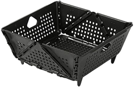 Sweetness Passoire pliable en plastique – Panier de vidange pliable avec pieds – Passoire alimentaire pour la cuisine – Noir peu encombrant