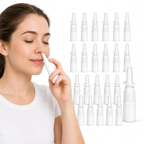 Beavorty 20 st nässprayflaskor 10 ml sprayflaskor för noshörningsspruta direkt spraybehållare dimma nässpray påfyllningsbar flaska för eteriska oljor