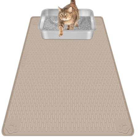 Bartuke Cat Litter Box Mat, 34 x 22 Silicone Mat for Litter Tray
