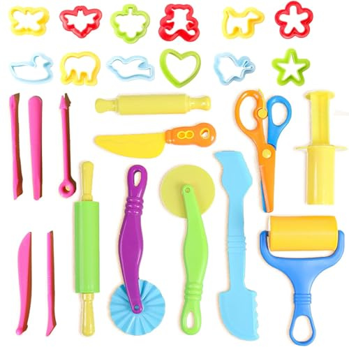 Playdough Accessories Set, 26-Piece Playdough Tools for Kids, Creative Play Dough Cutters and Shapes for Toddlers Boys and Girls, Educational Toys for Toddlers Boys and Girls