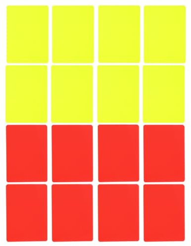 Angoily Juego de Tarjetas de Árbitro de Fútbol 16 Piezas, Tarjetas Rojas y Amarillas de PVC, Kit Portátil para Árbitro Profesional, Accesorio Oficial para Partidos Deportivos