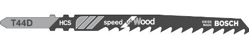 Bosch 2 608 630 010 - Hoja de sierra de calar T 44 D - Speed for Wood (pack de 5)