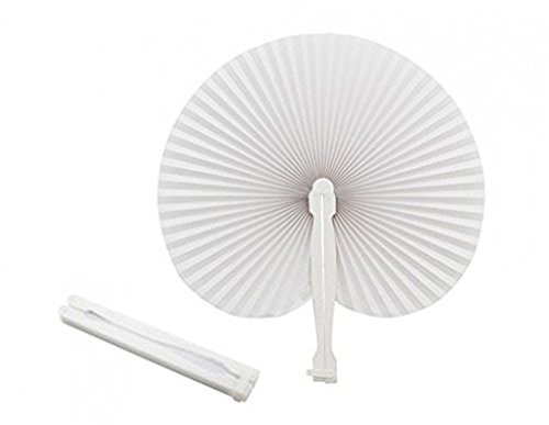 30pz Ventagli Bianchi Plastica Carta Segnaposto Matrimonio Chiesa Bomboniere