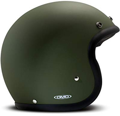 DMD Herren Jet-Vintage Motorradhelm, grün, XS