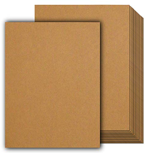 COLOURFUL US Heavyweight Brown Kraft Cardstock, 100 Sheets 300 GSM (110 lb. Cover) 8.5 x 11 inches for Arts and Craft, Drawing, DIY Projects