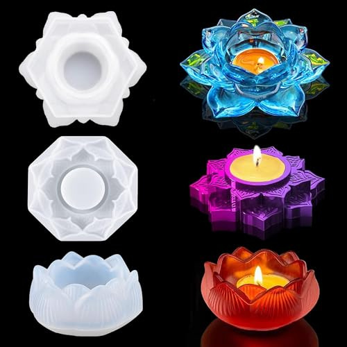 Set di 3 stampi in silicone in resina epossidica, per candelabri fai da te, decorazioni per la casa