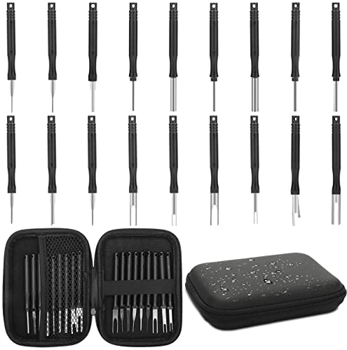 Linkstyle 18PCS Upgraded Terminal Removal Tool Kit, Pin Extractor Tool Set, Automotive Auto Electrical Connectors, Terminals Pins Puller Repair Removal Tools