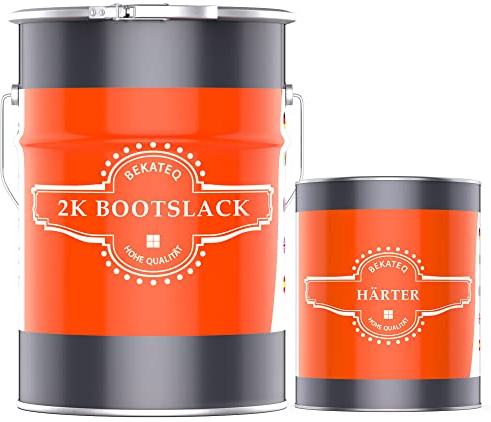 BEKATEQ LS-170 2K Bootslack glänzend, 1kg Weiß, für GFK Boote, Kunststoffboote Kunststoff Farbe lackieren - 2K Lack mit Härter