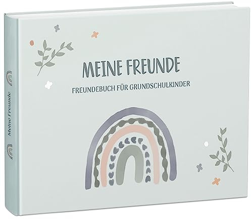 mintkind® „Meine Schulfreunde“ Freundebuch Schule Mädchen & Jungen Mint Design | Freundschaftsbuch Grundschule | Meine Freunde Buch Geschenk zur Einschulung | Schulfreundebuch zum Ausfüllen