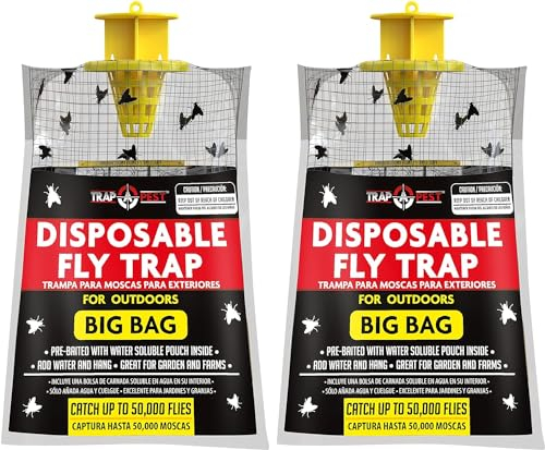 Piège à mouches extérieur, sac jetable de mouche de ranch, piège à mouches suspendu extérieur, piège à mouches pour le jardin extérieur, ferme, écurie de cheval