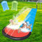 Rppiup Wasserrutsche Garten, 6,1 * 1,4M Doppel Wasserrutschmatte, Wasserspielzeug Kinder Outdoor mit 2 Surfboard, Rasen Wasserrutsche Rutschmatte mit Sprinkler, Wasserbahn Duell für Garten Rasen