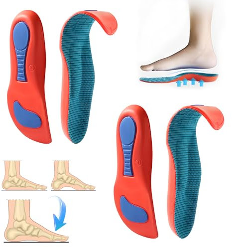 2 Paar Orthopädische Einlegesohlen Fersensporn Einlagen Senkspreizfuß für Plantarfasziitis, Plattfuß Herren Damen，Kann Auch für Einlegesohlen Arbeitsschuhe Schuheinlagen Schuhe (L,41-44)