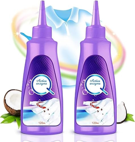 STREAMVOY Active Enzyme Laundry Stain Remover Spray 2-Pack - Instant Oil & Grease Cleaner for Clothes, Deep Cleaning Formula for White Fabric Care