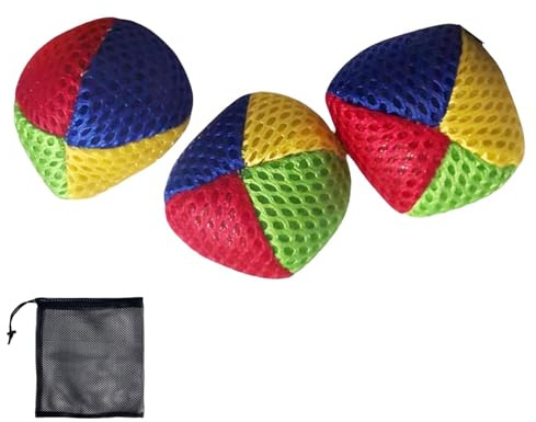 CHUANFU 3 Stück Vier Farben Jonglierbälle, 5 cm Hochwertig und Langlebig Juggling Balls, Jonglierbälle Kinder mit Aufbewahrungstasche Jonglieren Bälle, für Erwachsene Kinder Anfänger Outdoor Spielzeug