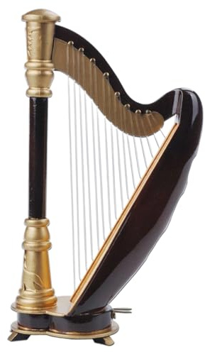 Modello di arpa da tavolo - Strumento musicale in miniatura, ornamento decorativo, display da 5,5 pollici | Decorazione da tavolo per casa, ufficio, soggiorno, camera da, studio, amanti della mu