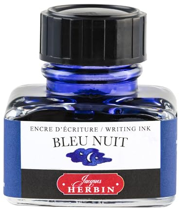 J.Herbin 13019T Tinte für Füller, 30 ml, mitternachtsblau