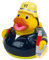 Duckshop I Badeente Feuerwehr I Quietscheente I inkl. Quietscheentchen-Schlüsselanhänger im Set I Geschenk Rettungskräfte I Präsent Sammler