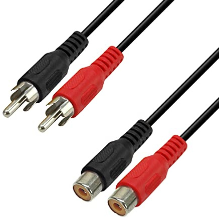 Waytex 21815 Ralonge RCA audio 2 RCA mâles vers 2 RCA femelles longueur 1,50m