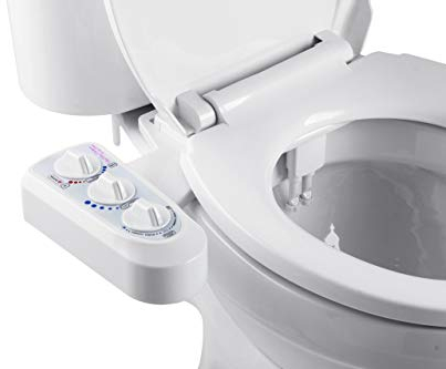 Bidet Einsatz für Toilette | BisBro Deluxe Comfort Bidet | Dusch-WC zur optimalen Intimpflege | Mit Warmwasser | Einfach unter dem Klodeckel installieren | funktioniert ohne Strom