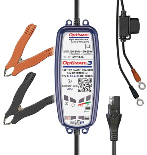OptiMate 3 12V Motorcycle Automatic Battery Charger Optimiser