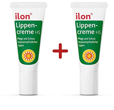 ilon Lippencreme HS Sparset 2 x 3 ml, Pflege und Schutz herpesempfindlicher Lippen mit LSF 30, für die tägliche Anwendung, 2 x 3 ml