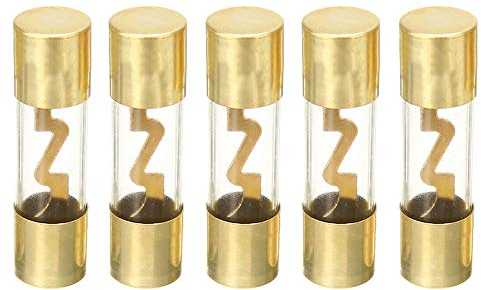 Mintice 5 X 50A Fusible AGU Coche Potencia de Audio automotriz la Seguridad Proteger Tubo de Vidrio Chapado en Oro Proteccion 10mm*38mm