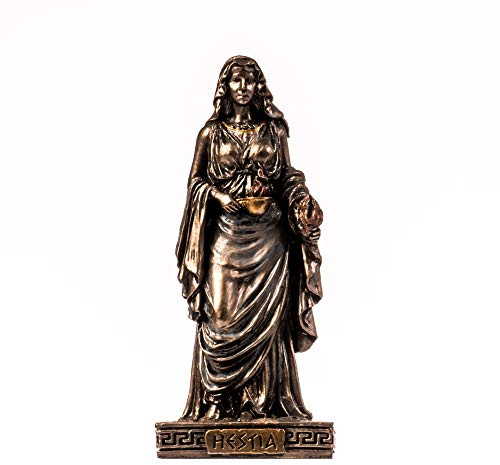 BeautifulGreekStatues Hestia Statue miniature de la déesse du foyer, de la famille et de l'état en bronze coulé à froid 8,5 cm