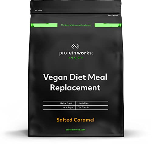 Protein Works - Vegan Diet Meal Replacement Shake | Nutritionally Complete 250 Calorie Meal | Vegan Meal Shake | Plant Based Meal | 28 Servings | Salted Caramel Bandit | 2kg