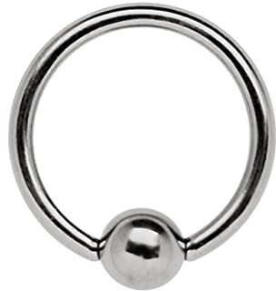 Intimpiercing Schmuck Titan Ring BCR 1,6 x 17 mm mit 5 mm Klemmkugel