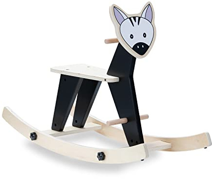 hauck Rock N Swing, Zebra - Wooden Rocking Animal for Toddlers 18+ Months with Easy Grip Handles, Baby Rocking Chair Made of Wood, Max. 50 kg
