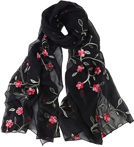 prinfantasy Damen Langer Schal Baumwolle Schals mit Fransen Leichte Warme Weiche Elegante Stola M1706001