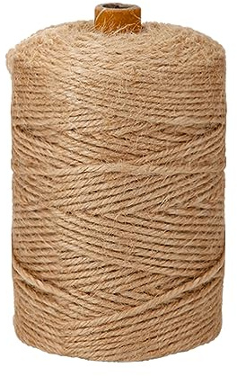 Natural 3mm Jute Twine String, 500-FT Hemp Rope Heavy Duty for Gardening, Handmde Crafts Artworks, Climbing Plant Support, Gift Wrapping, Packing and Bundling, Home Decor, Cat Scratching Post