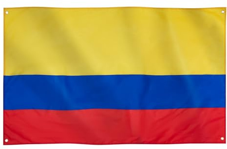 Runesol Bandera Colombia, 91x152cm, 3ft x 5ft, 4 Ojales, Ojal en Cada esquina, Banderas Colombiana, Bandera de la República Española de Colombia, Banderas Premium
