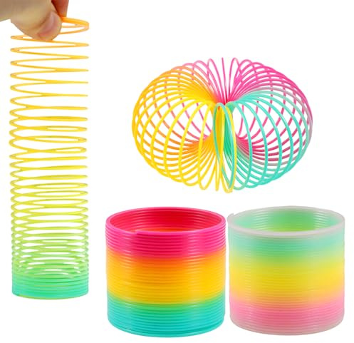 4 Piezas Mini Juguetes Muelle Arco Iris, Espiral Primavera Del Arcoiris Para Cumpleaños Regalos Fiestas Infantiles 5.2*5.2*5cm