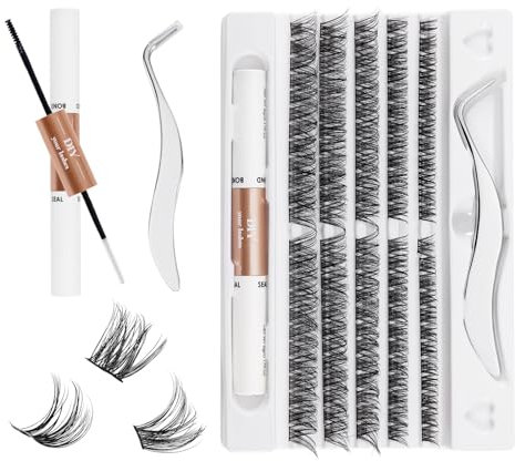 Juego de extensiones de pestañas,120 unidades pestañas postizas 10mm 12mm 14mm 15mm 16mm con pegamento para pestañas y pinzas para maquillaje, extensiones de pestañas