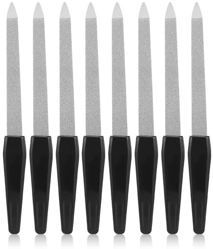 8 lime per unghie, manico in plastica, lime per unghie a forma di spada, per unghie naturali, unghie dei piedi