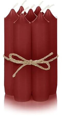 Nordstern Taper Candles Pack of 6 - Small Candles for Candle Holders, Advent Wreath or as Tree Candle - Ideal Table Decoration for Wedding or Christmas - 11 x 2.2 cm (Red)
