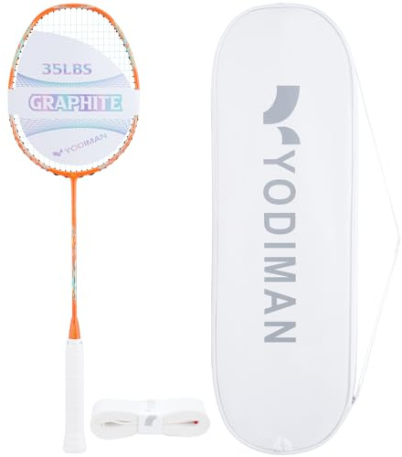 YODIMAN badmintonracket av grafit (Aprikos)