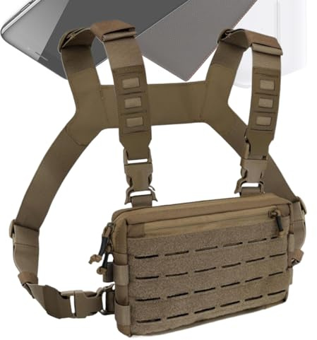 Brusttasche für Herren – verstellbare Riemen, Herren-Brusttasche, Reisen, Workout, Fitnessstudio, Halterung, Geldbörse, Geldbörse, Schnellverschluss für Angeln, Radfahren, Motorrad, Reisen, Outdoor