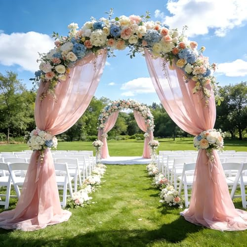 Tessuto in organza, tessuto in tulle, al metro, 5 m x 160 cm, in tulle rosa, per il fai da te, per compleanni, matrimoni, feste, decorazioni