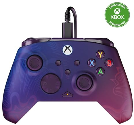Turtle Beach Rematch Advanced Purple Fade Controller da gaming con cavo per Xbox e PC. Con licenza per Xbox con pulsanti rimappabili, grilletti sensibili e comandi audio