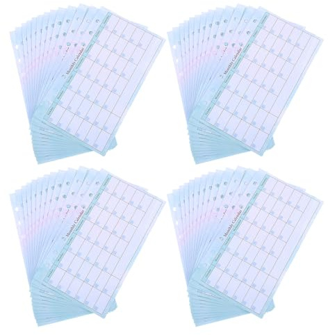 BCOATH Recambios Para Carpeta A6 14 Hojas Recambios Para Planificador Mensual Calendario A6 Insertos Para Organizador De