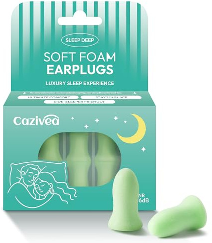 Cazivea 2026 New Version tappi orecchie dormire | 36dB Schiuma Memory Antirumore Pro | Design Acustico 5 Strati e Custodia Portatile per Chi Dorme di Lato, Lavoro e Russamento (Verde erba, Media)