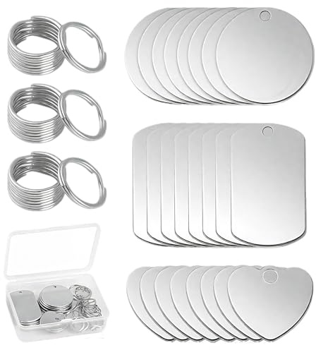 24 Piezas Etiqueta de Acero Inoxidable en Blanco, Chapa Perro Grabada