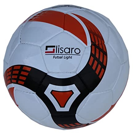 Lisaro Futsal-Ball Gr. 3 | 300g | Weiss-orange | E- und F-Jugend | Bambini | Spielball der Extraklasse