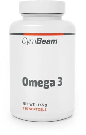 GymBeam Omega 3 Olio di Pesce in Comode Capsule, Integratore Salutare di Acidi Grassi Insaturi con Alto Contenuto di EPA e DHA, Contribuisce alla Funzione Cardiaca e Cerebrale, Vitamina E (120 cps)